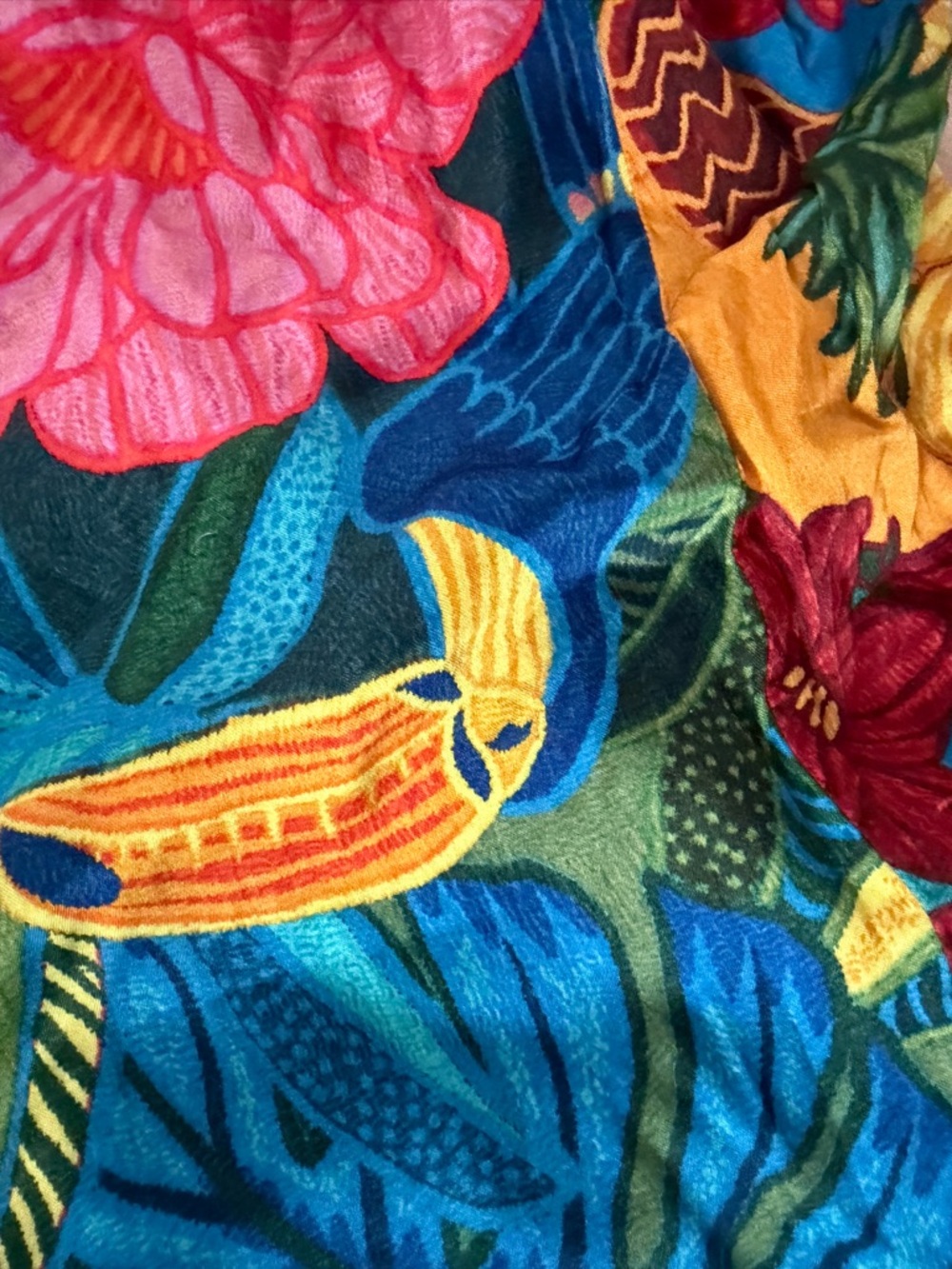 FARM Rio for Anthropologie bold tropical floral wrap style long skirt size small - Picture 9 of 9
